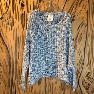 NWT Wonderly Marled Black & White Chunky Knit Sweater. Size: XL